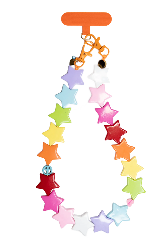 Rainbow Star Short Phone Strap