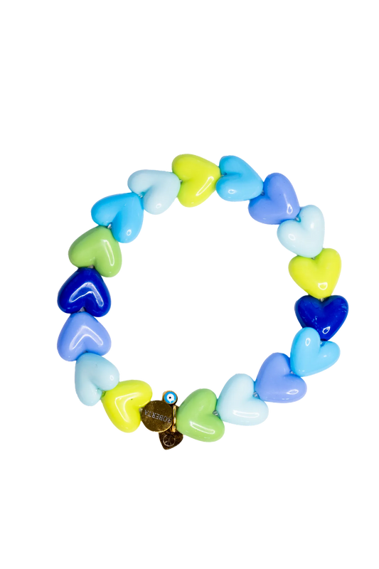 Blue and Green Heart Bracelet